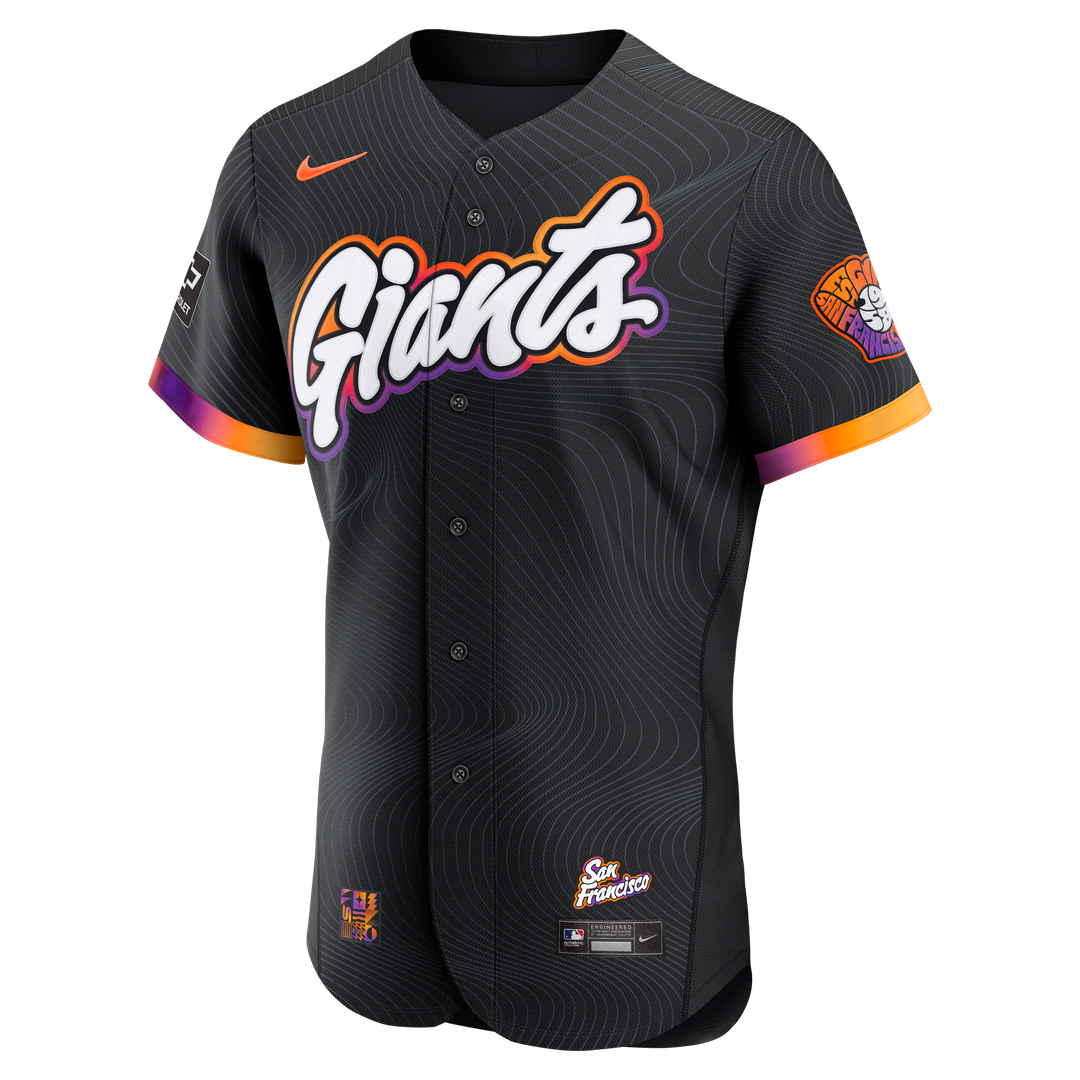 San Francisco Giants Nike City Connect Authentic Sponsor Patch Jersey - Anthracite Official MLB Team Apparel Baseball Fan Gear