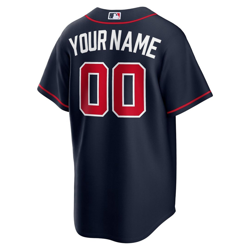 Atlanta Braves Nike Alternate Replica Custom Jersey - Navy Official MLB Team Apparel Baseball Fan Gear