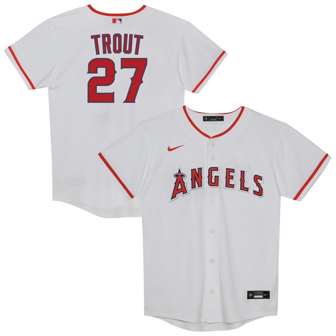 Mike Trout Los Angeles Angels Nike Preschool Home Replica Player Jersey - White Official MLB Team Apparel Baseball Fan Gear