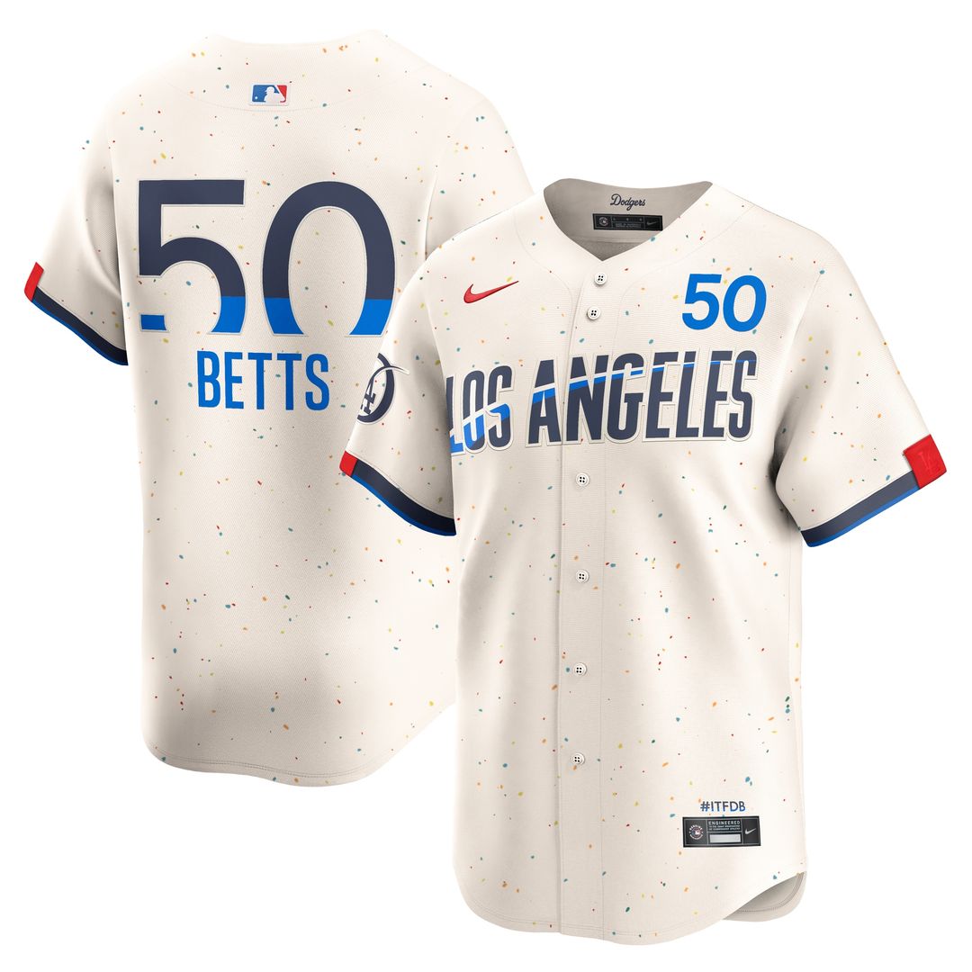 Mookie Betts Los Angeles Dodgers Nike City Connect Limited Player Jersey - Cream Official MLB Team Apparel Baseball Fan Gear