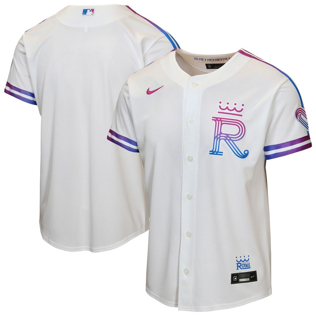 Kansas City Royals Nike Youth 2026 City Connect Stadium Jersey - White Official MLB Team Apparel Baseball Fan Gear