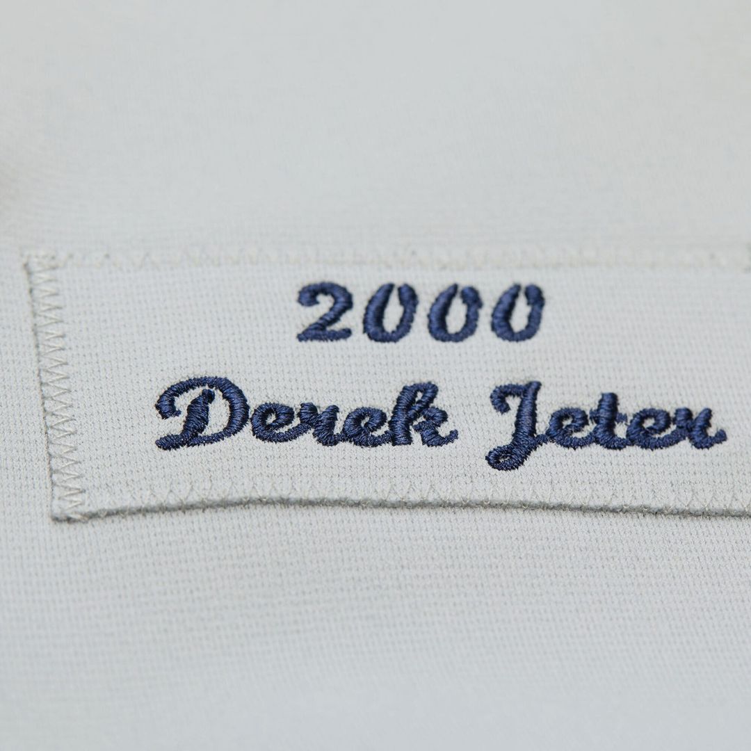 Derek Jeter New York Yankees Mitchell & Ness Cooperstown Collection 2000 World Series Authentic Jersey - Gray Official MLB Team Apparel Baseball Fan G