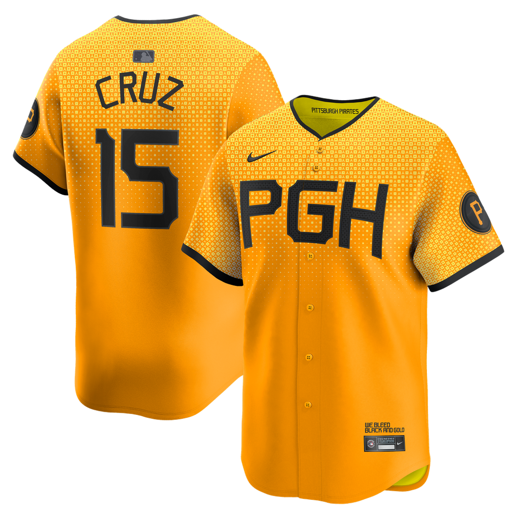 Oneil Cruz Pittsburgh Pirates Nike City Connect Limited Jersey - Gold Official MLB Team Apparel Baseball Fan Gear