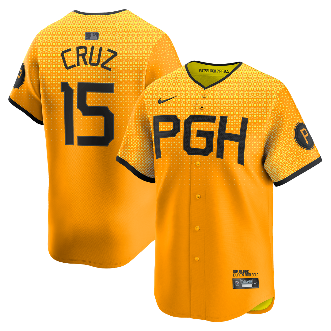 Oneil Cruz Pittsburgh Pirates Nike City Connect Limited Jersey - Gold Official MLB Team Apparel Baseball Fan Gear