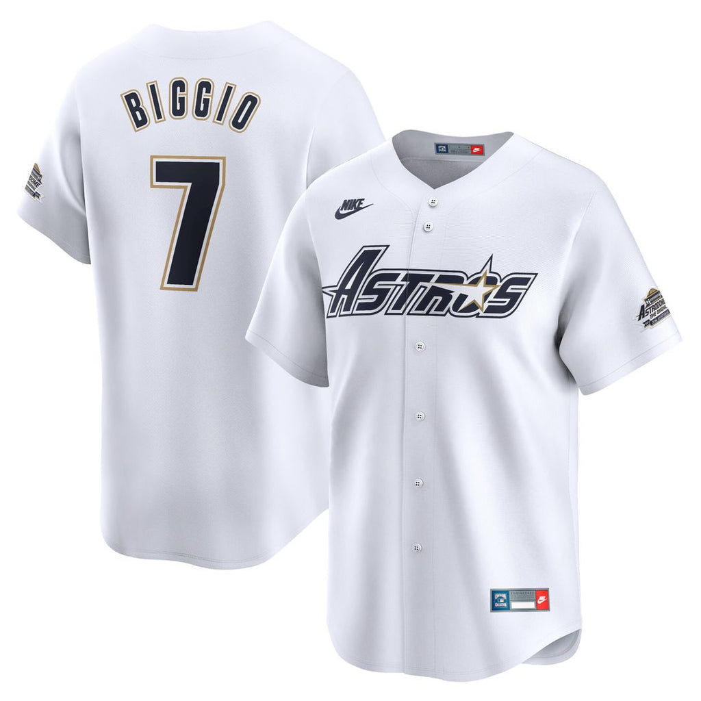 Craig Biggio Houston Astros Nike Throwback Cooperstown Collection Limited Jersey - White Official MLB Team Apparel Baseball Fan Gear