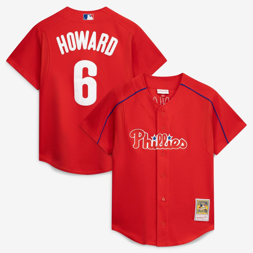 Ryan Howard Philadelphia Phillies Mitchell & Ness Cooperstown Collection Batting Practice Jersey – Red Official MLB Team Apparel Baseball Fan Gear