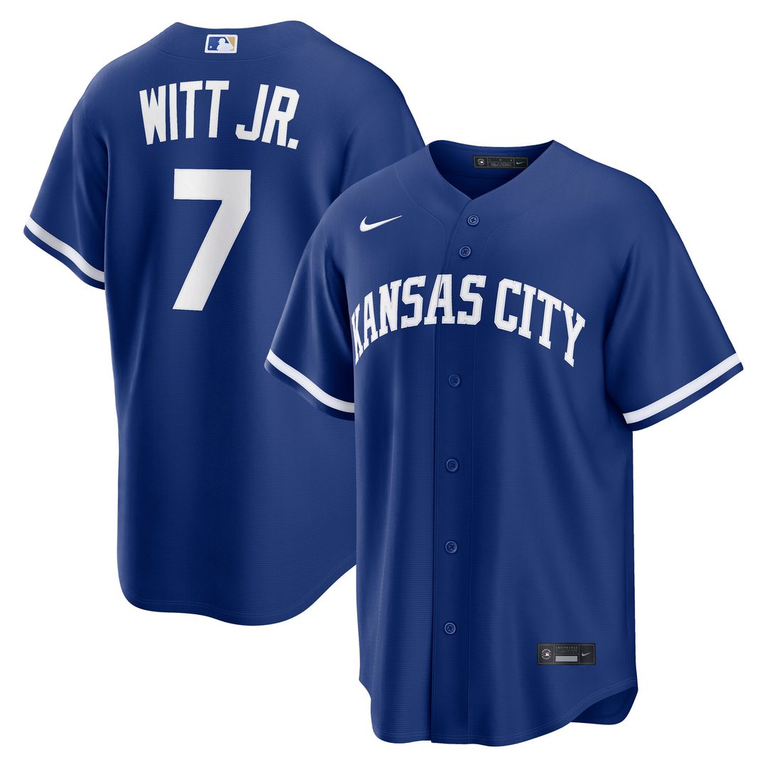 Bobby Witt Jr. Kansas City Royals Nike Alternate Replica Jersey - Royal Official MLB Team Apparel Baseball Fan Gear