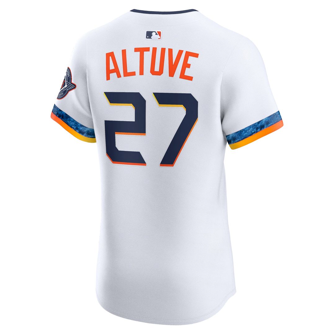 Jose Altuve Houston Astros Nike 2025 City Connect Elite Player Jersey - White Official MLB Team Apparel Baseball Fan Gear