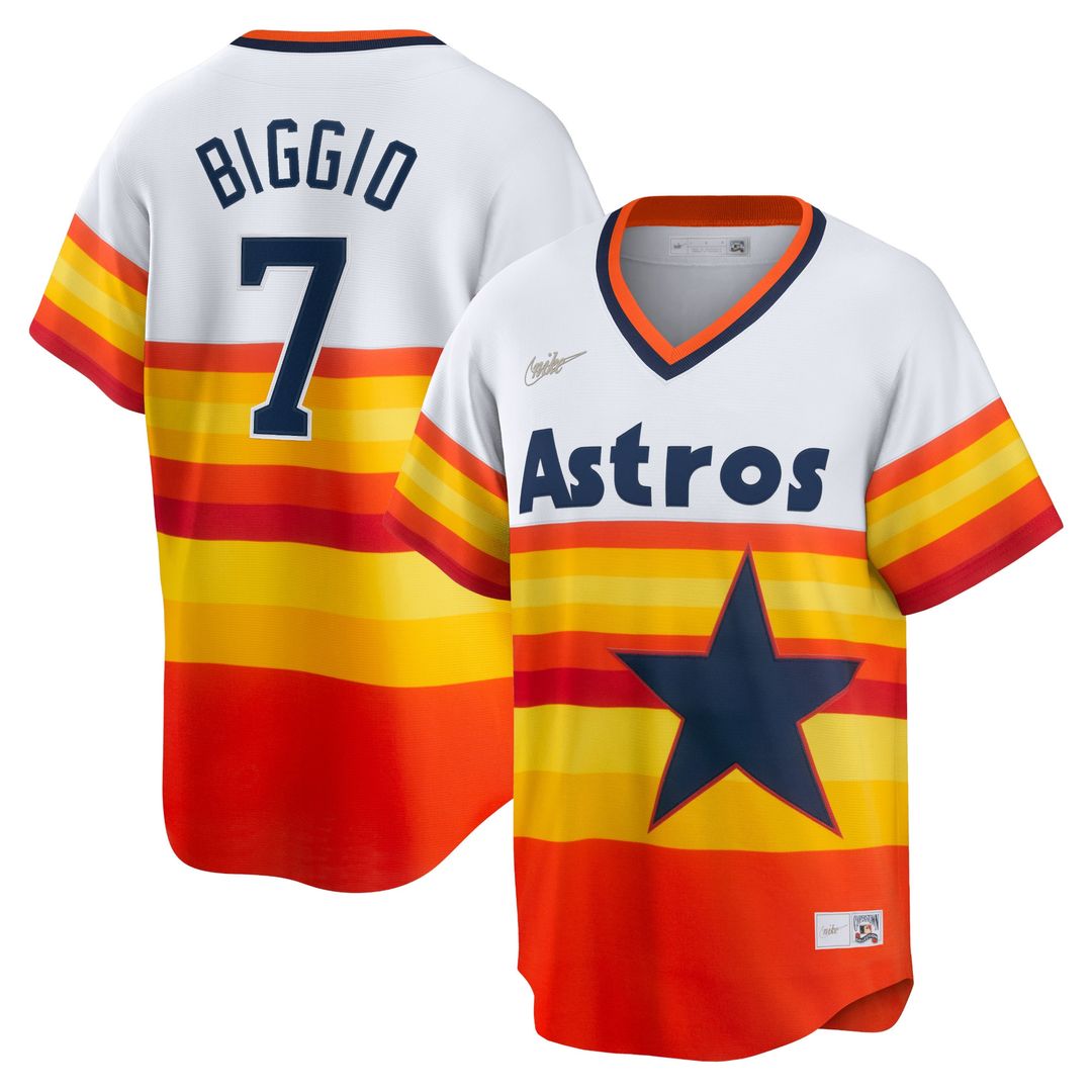 Craig Biggio Houston Astros Nike Home Cooperstown Collection Player Jersey - White Official MLB Team Apparel Baseball Fan Gear