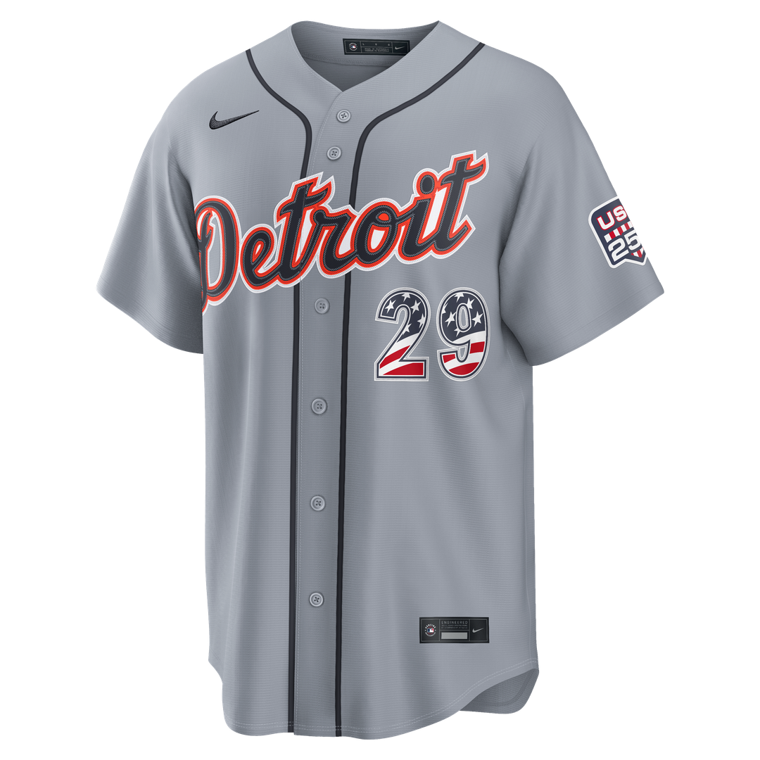 Tarik Skubal Detroit Tigers Nike USA 250 Fourth of July Road Stadium Jersey - Gray Official MLB Team Apparel Baseball Fan Gear