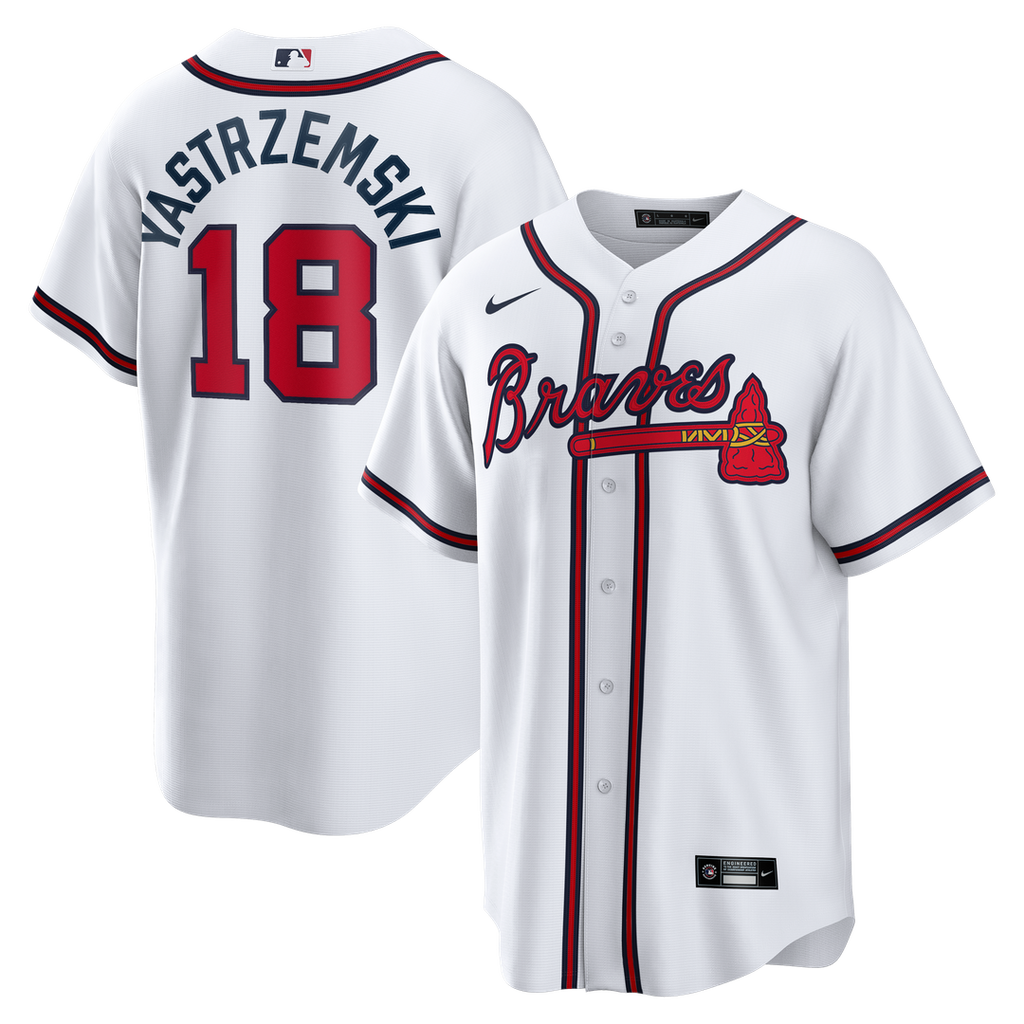 Mike Yastrzemski Atlanta Braves Nike Replica Jersey - White Official MLB Team Apparel Baseball Fan Gear