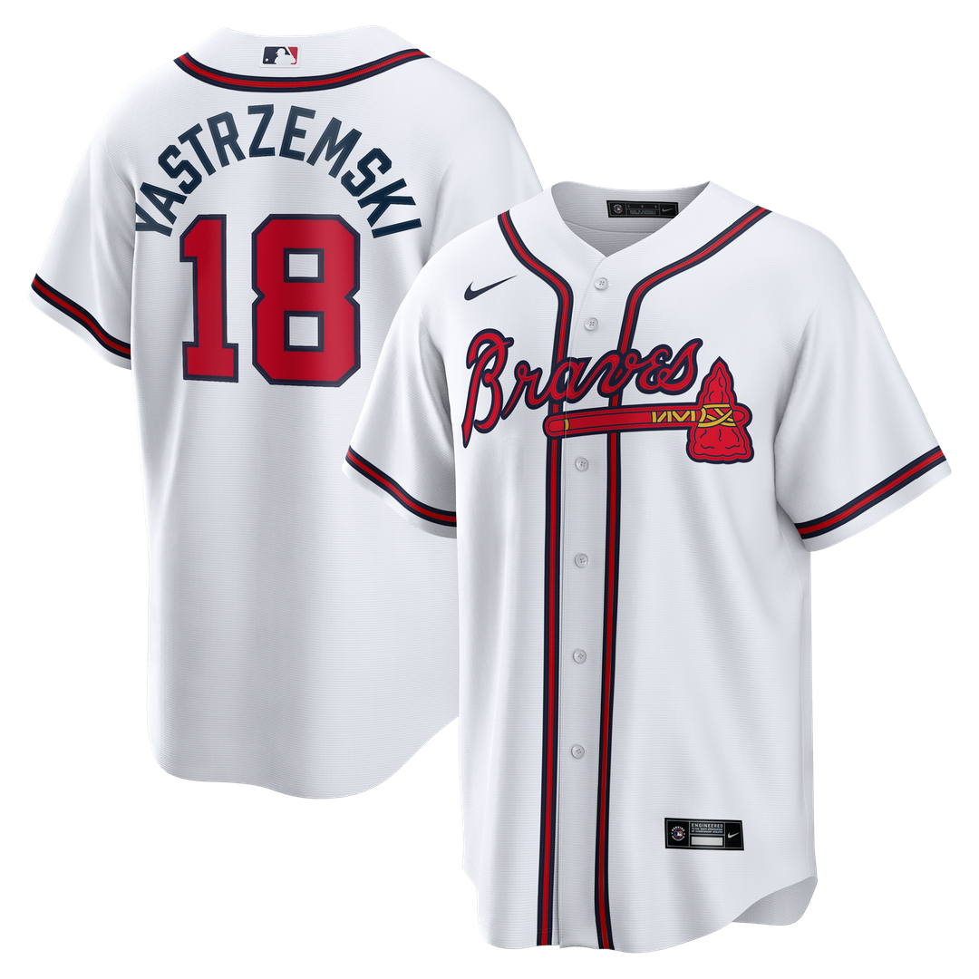 Mike Yastrzemski Atlanta Braves Nike Replica Jersey - White Official MLB Team Apparel Baseball Fan Gear