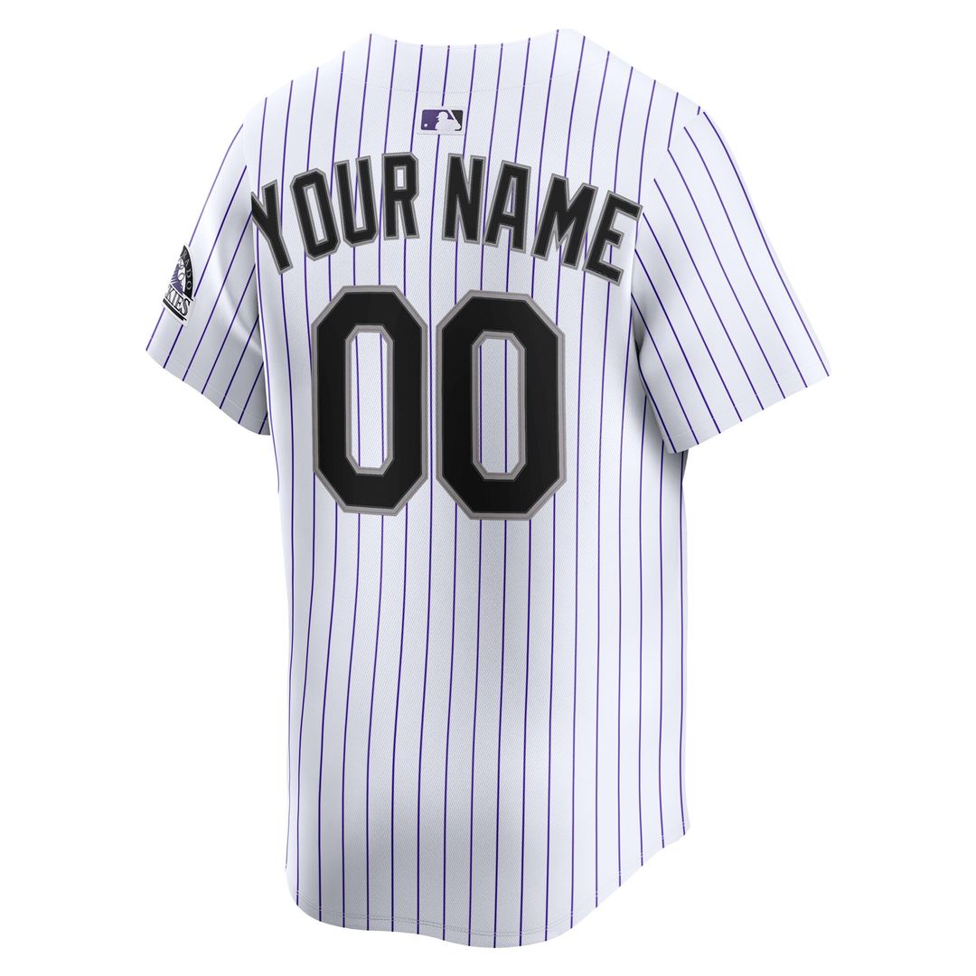 Colorado Rockies Nike Youth Home Custom Limited Jersey - White Official MLB Team Apparel Baseball Fan Gear