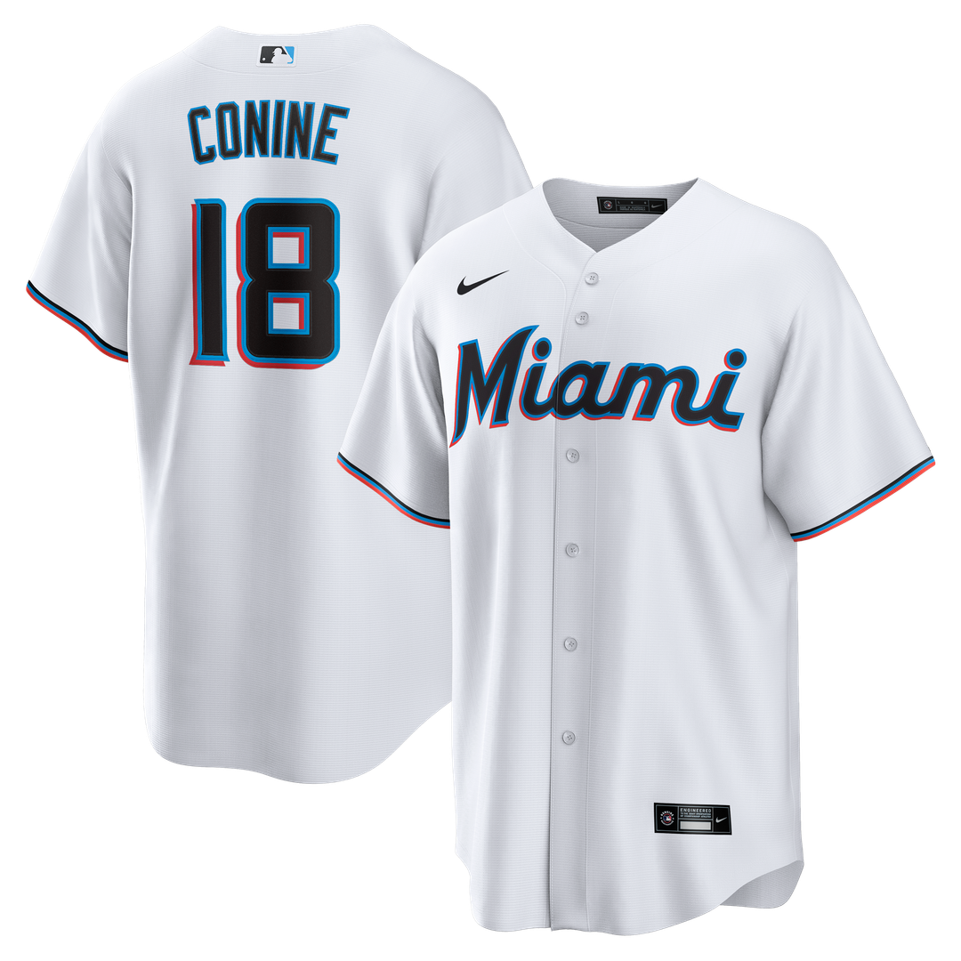 Griffin Conine Miami Marlins Nike Home Replica Jersey - White Official MLB Team Apparel Baseball Fan Gear