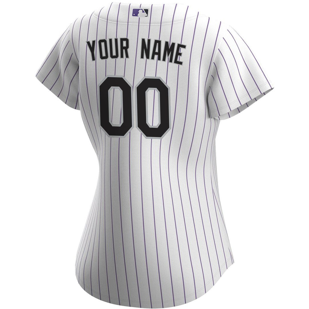 Colorado Rockies Nike Women's Home Replica Custom Jersey - White Official MLB Team Apparel Baseball Fan Gear