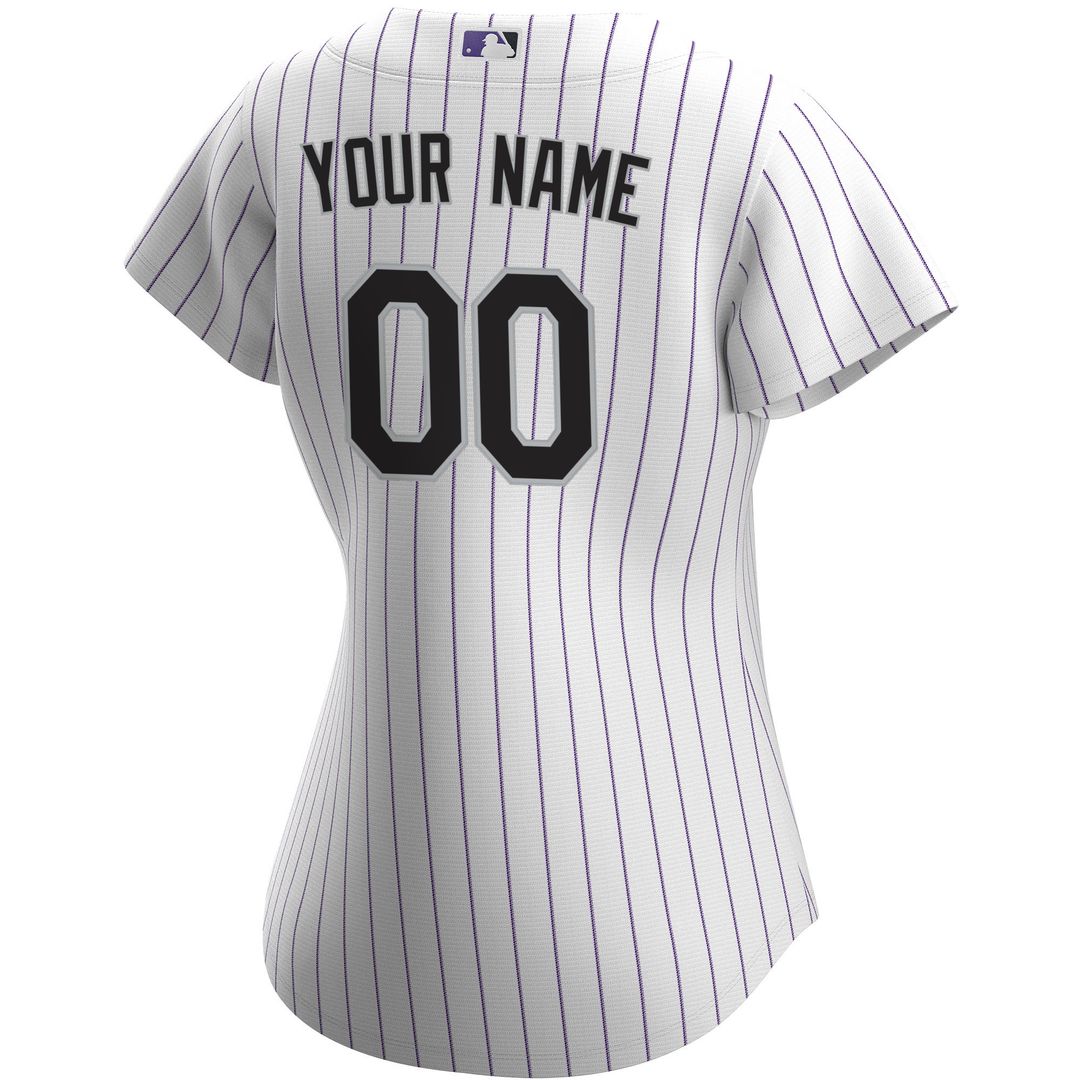 Colorado Rockies Nike Women's Home Replica Custom Jersey - White Official MLB Team Apparel Baseball Fan Gear