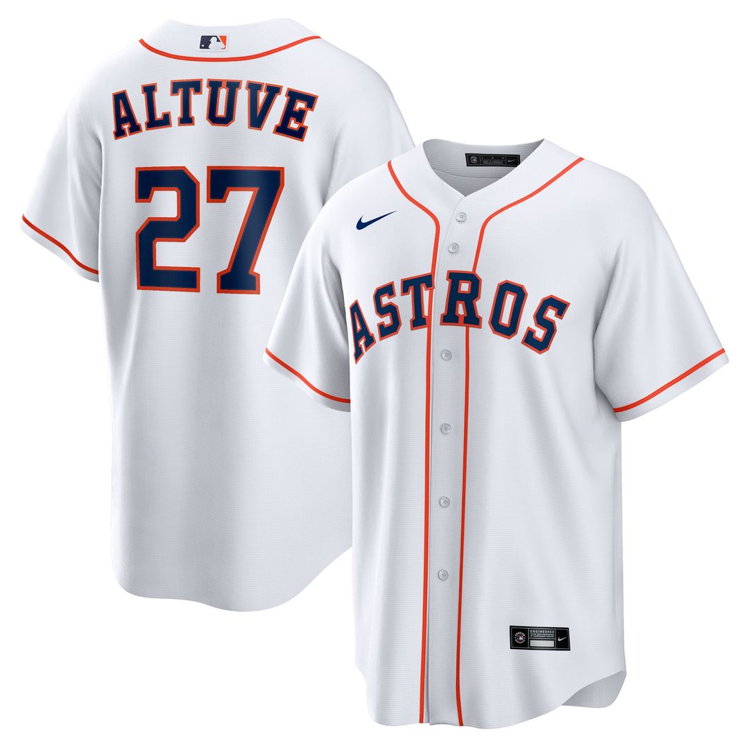 Jose Altuve Houston Astros Nike Home Replica Player Name Jersey - White Official MLB Team Apparel Baseball Fan Gear