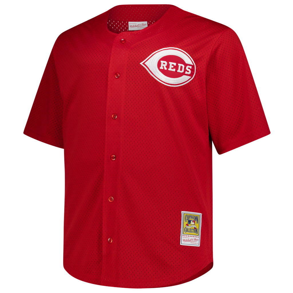 Deion Sanders Cincinnati Reds Mitchell & Ness Big & Tall Cooperstown Mesh Batting Practice Jersey - Red Official MLB Team Apparel Baseball Fan Gear