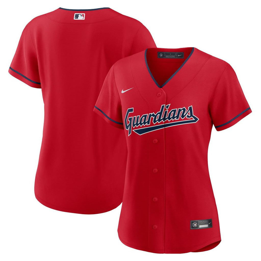 Cleveland Guardians Nike Women's Alternate Replica Team Jersey - Red Official MLB Team Apparel Baseball Fan Gear