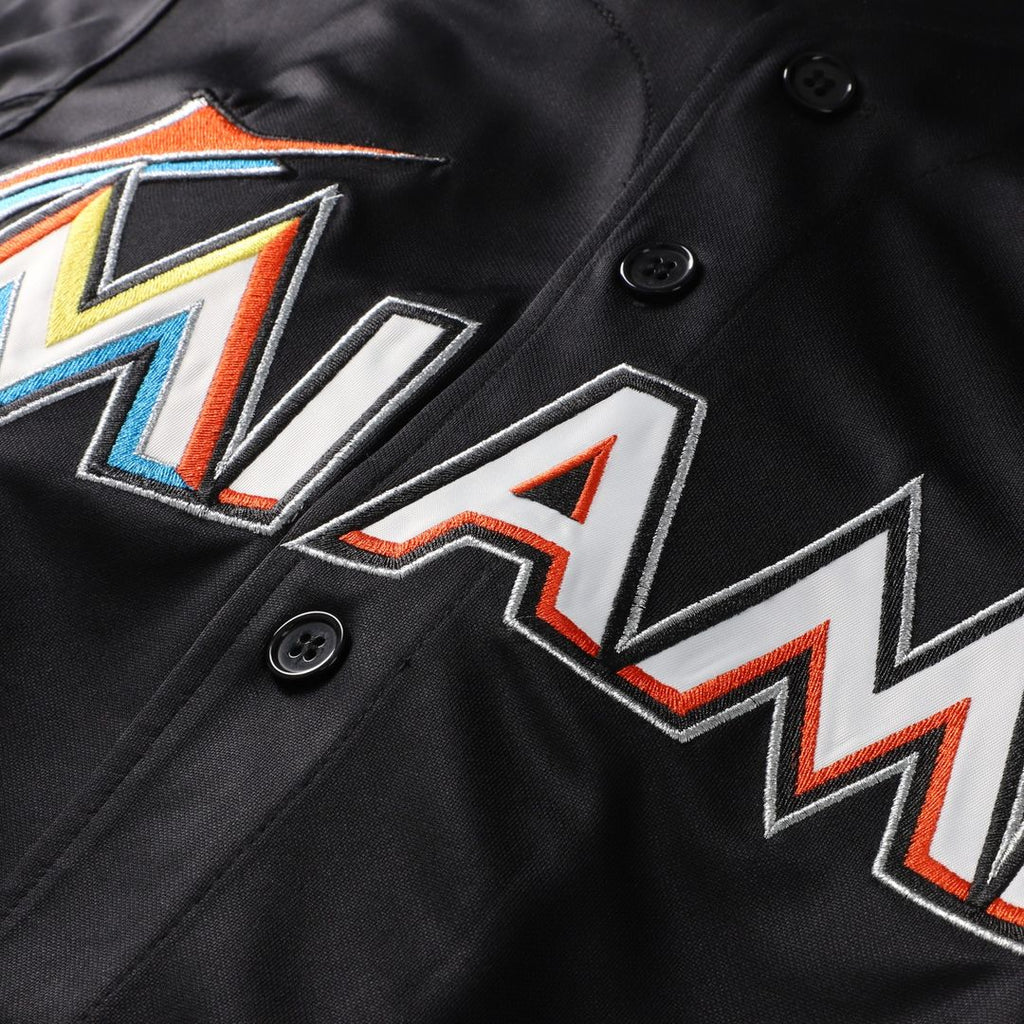 Jose Fernandez Miami Marlins Mitchell & Ness Authentic Batting Practice Jersey - Black Official MLB Team Apparel Baseball Fan Gear