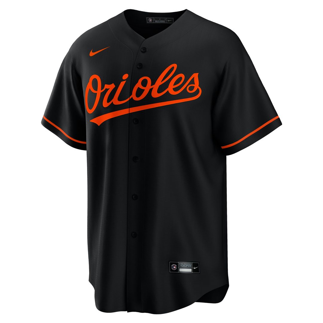Adley Rutschman Baltimore Orioles Nike Alternate Replica Player Jersey - Black Official MLB Team Apparel Baseball Fan Gear