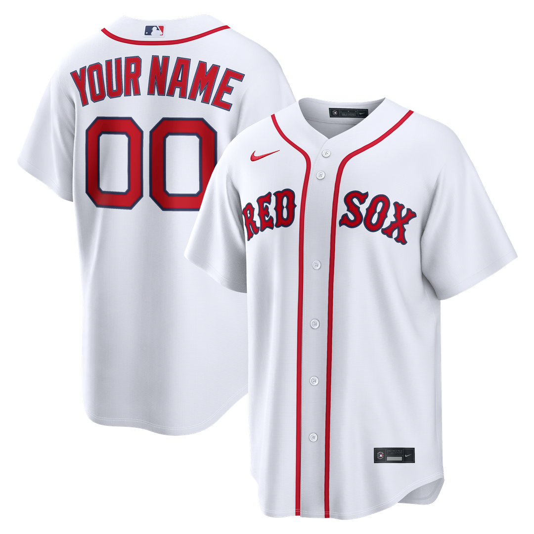 Boston Red Sox Nike Home Replica Custom Jersey - White Official MLB Team Apparel Baseball Fan Gear