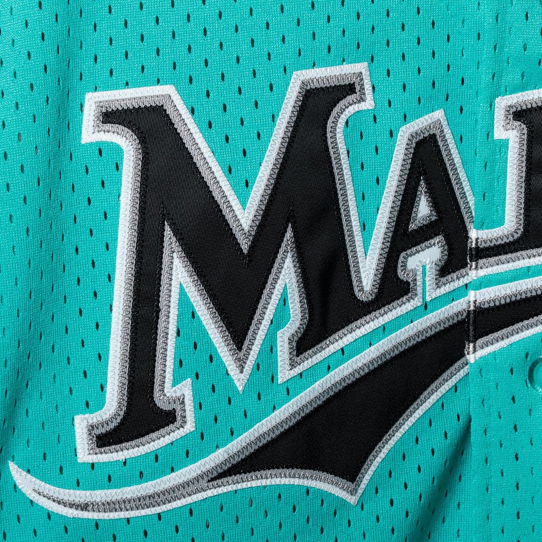 Andre Dawson Florida Marlins Mitchell & Ness Cooperstown Collection Mesh Batting Practice Button-Up Jersey - Teal Official MLB Team Apparel Baseball F