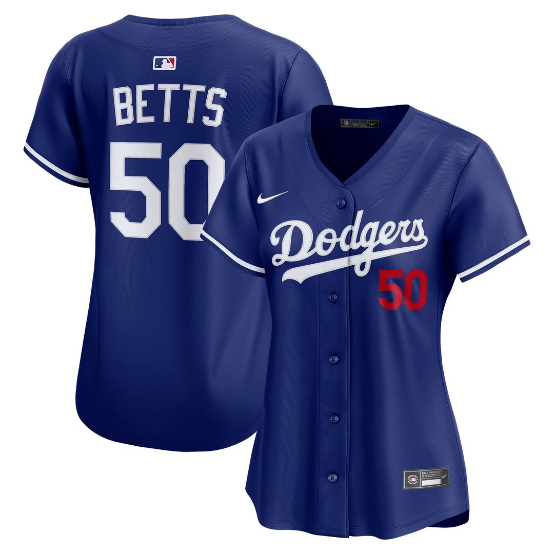 Mookie Betts Los Angeles Dodgers Nike Women's Alternate 2 Limited Player Jersey - Royal Official MLB Team Apparel Baseball Fan Gear