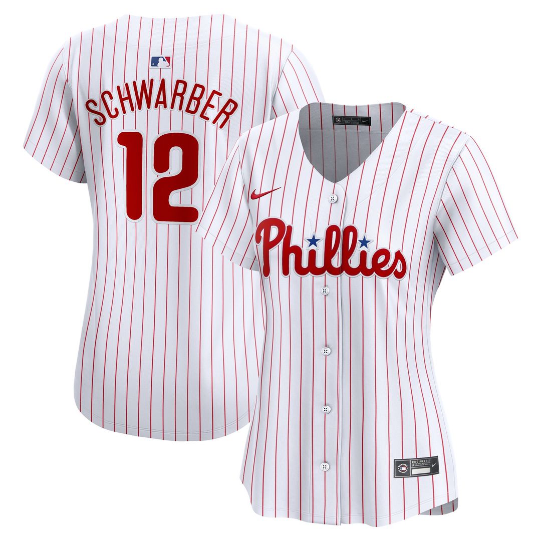 Kyle Schwarber Philadelphia Phillies Nike Women's Home Limited Player Jersey - White Official MLB Team Apparel Baseball Fan Gear