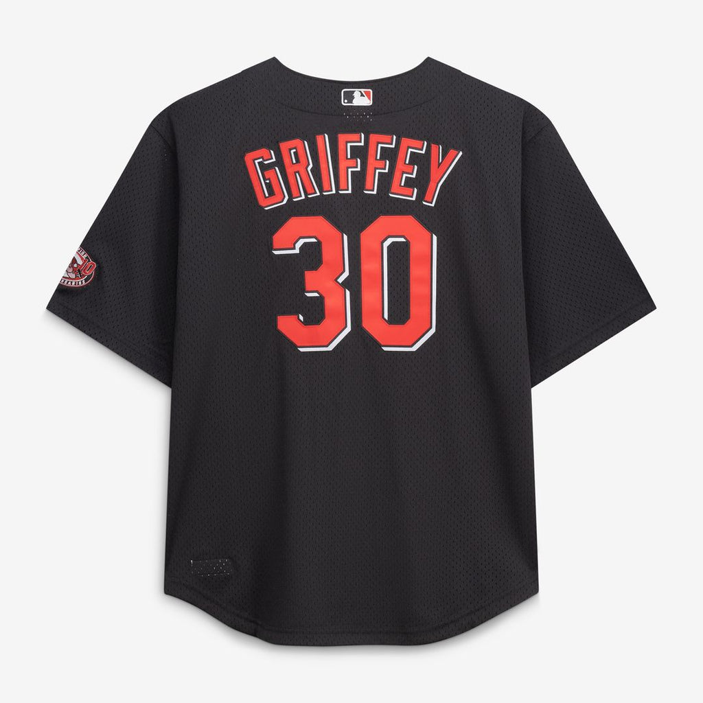 Ken Griffey Jr. Cincinnati Reds Mitchell & Ness Big & Tall Cooperstown Mesh Batting Practice Jersey - Black Official MLB Team Apparel Baseball Fan Gea