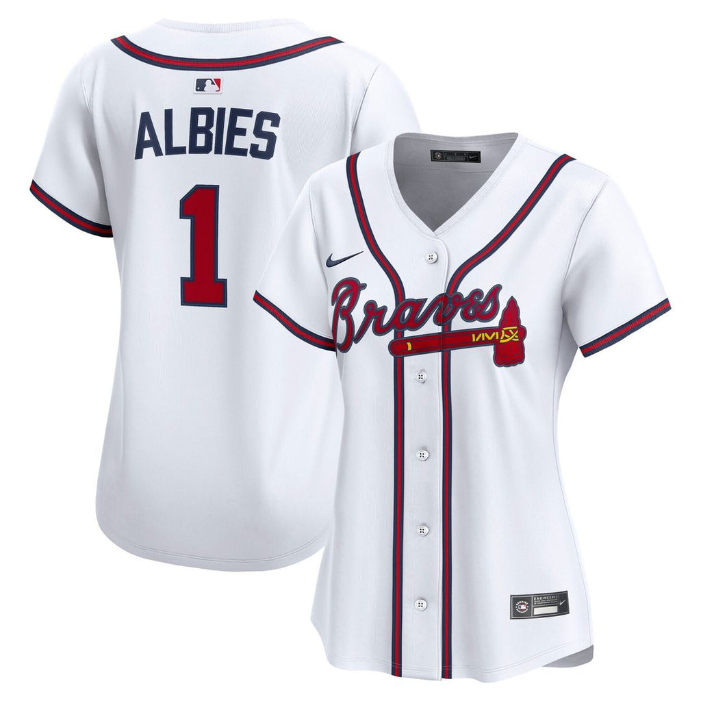 Ozzie Albies Atlanta Braves Nike Women's Home Limited Player Jersey - White Official MLB Team Apparel Baseball Fan Gear
