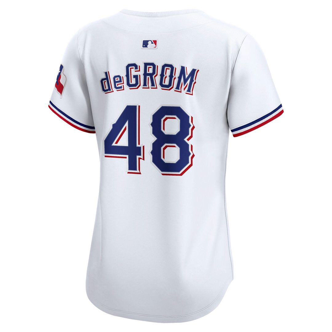 Jacob deGrom Texas Rangers Nike Women's Home Limited Player Jersey - White Official MLB Team Apparel Baseball Fan Gear
