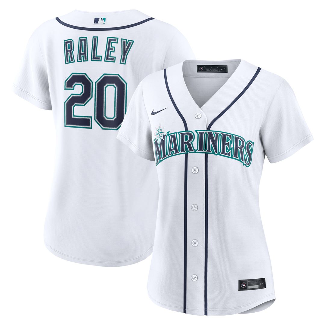 Luke Raley Seattle Mariners Nike Women's Home Replica Jersey - White Official MLB Team Apparel Baseball Fan Gear