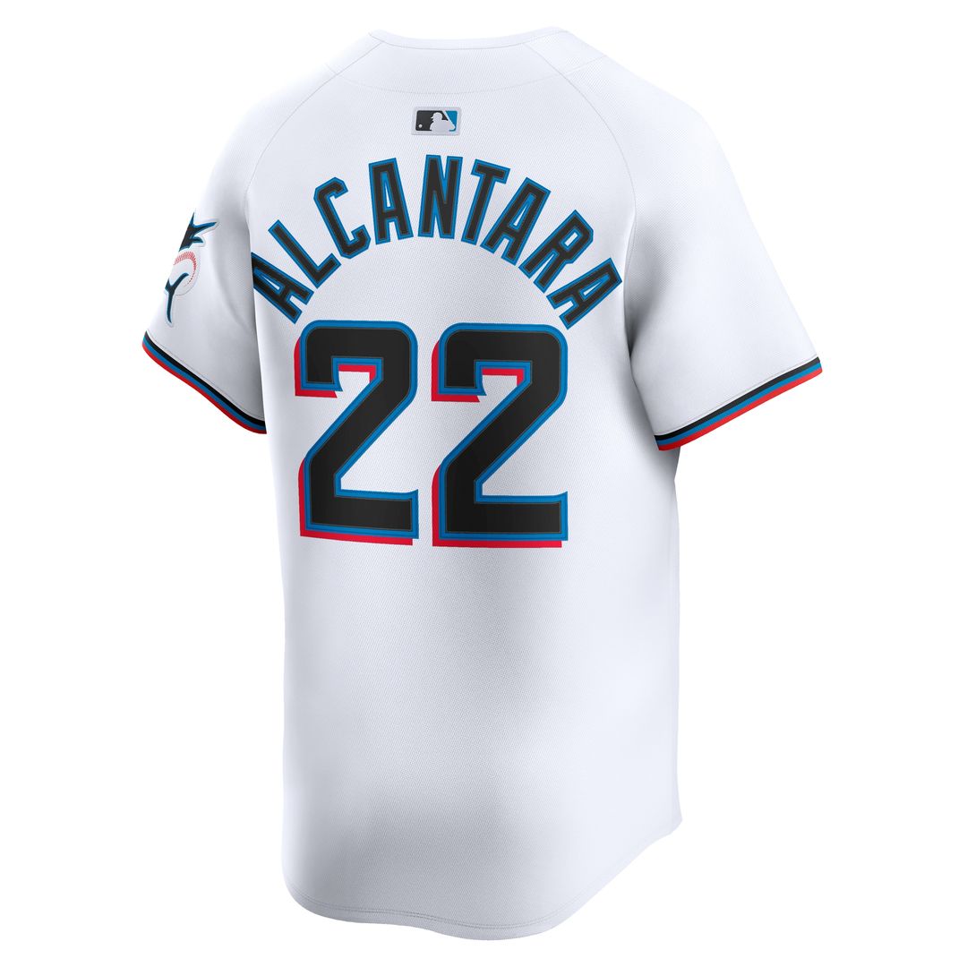 Sandy Alcantara Miami Marlins Nike Home Limited Player Jersey - White Official MLB Team Apparel Baseball Fan Gear