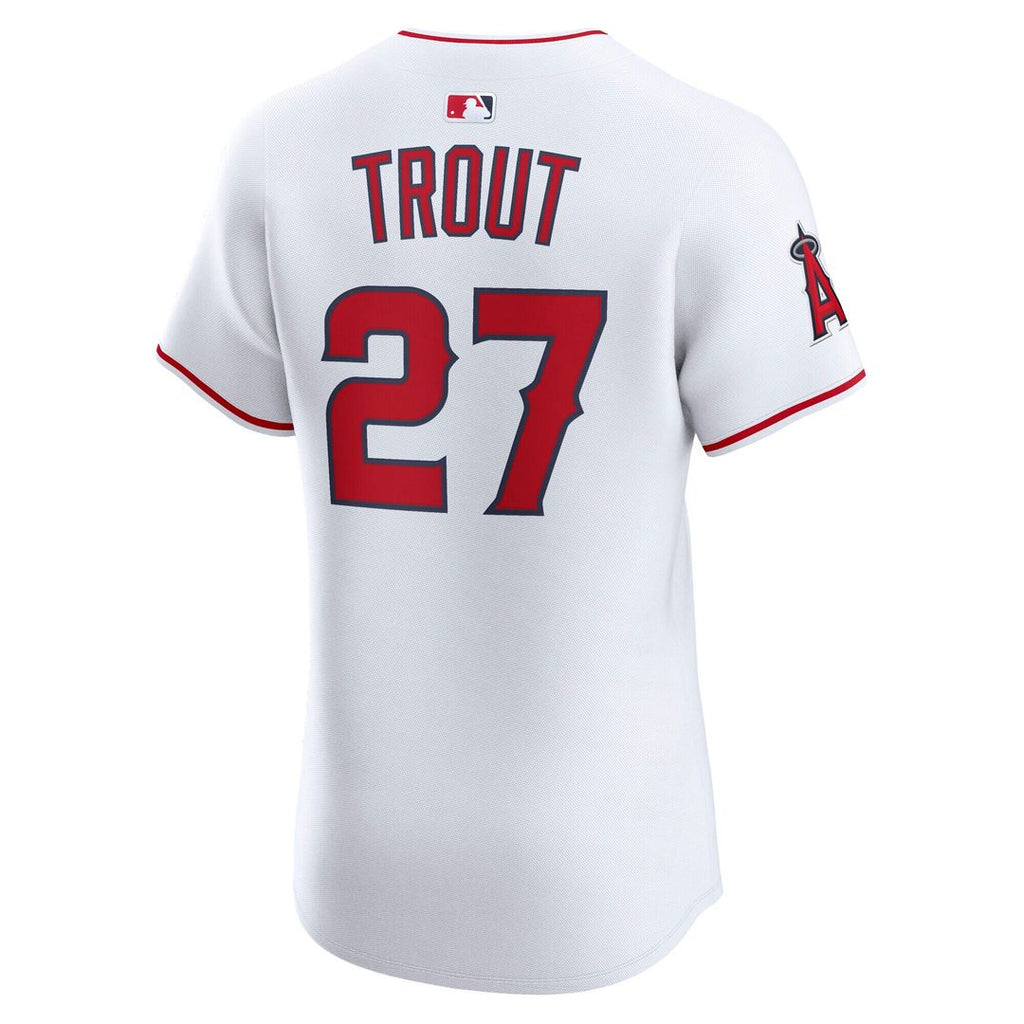 Mike Trout Los Angeles Angels Nike Home ElitePlayer Jersey - White Official MLB Team Apparel Baseball Fan Gear
