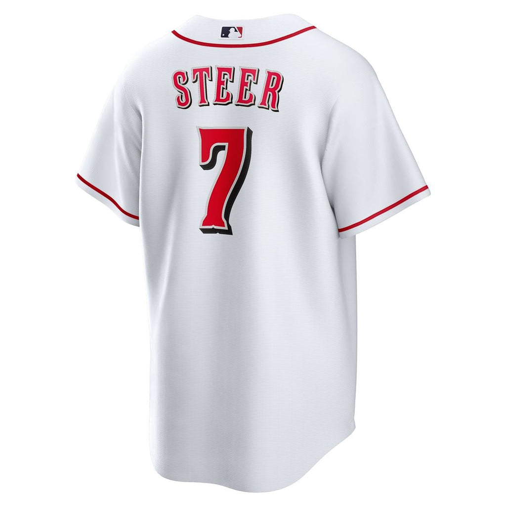 Spencer Steer Cincinnati Reds Nike Home Replica Jersey - White Official MLB Team Apparel Baseball Fan Gear