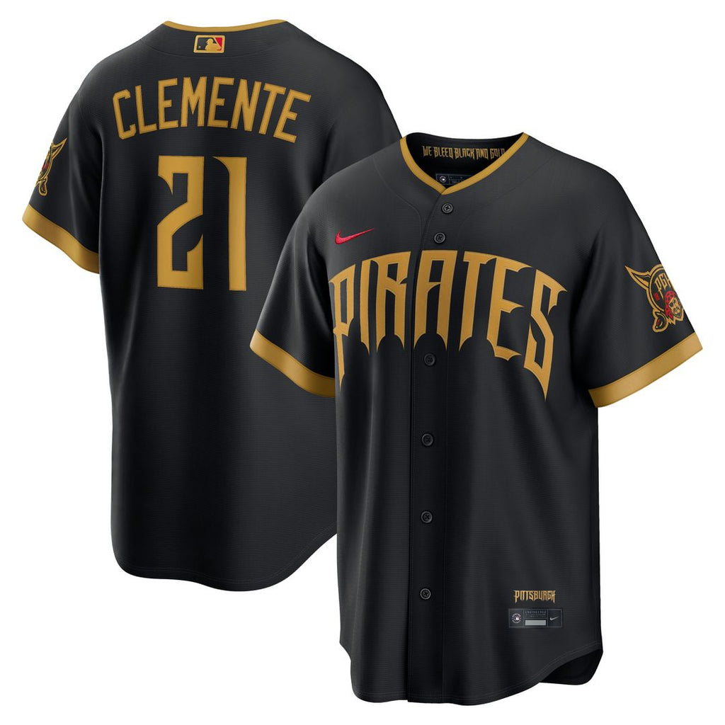 Roberto Clemente Pittsburgh Pirates Nike 2026 City Connect Stadium Jersey - Black Official MLB Team Apparel Baseball Fan Gear