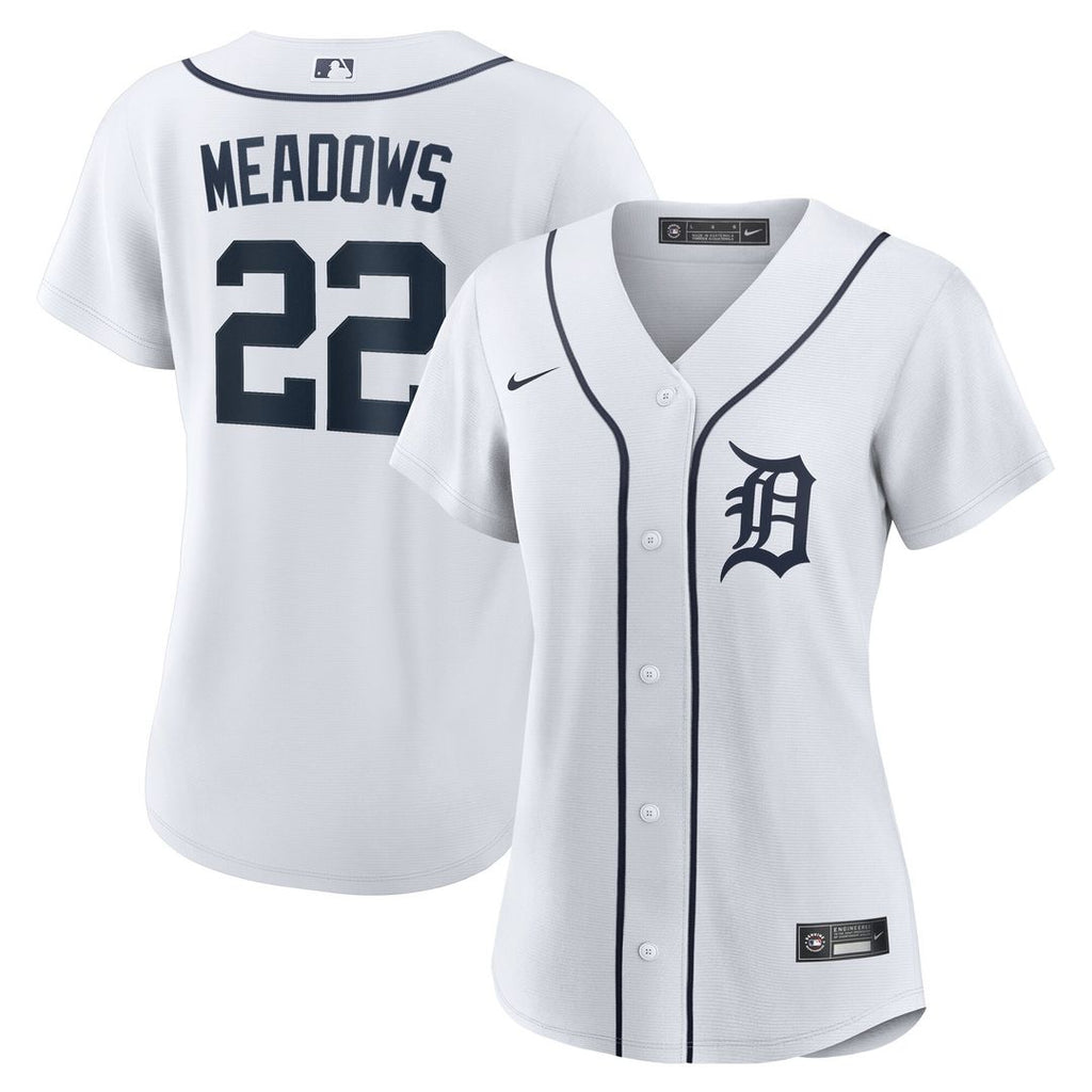 Parker Meadows Detroit Tigers Nike Women's Home Replica Jersey - White Official MLB Team Apparel Baseball Fan Gear