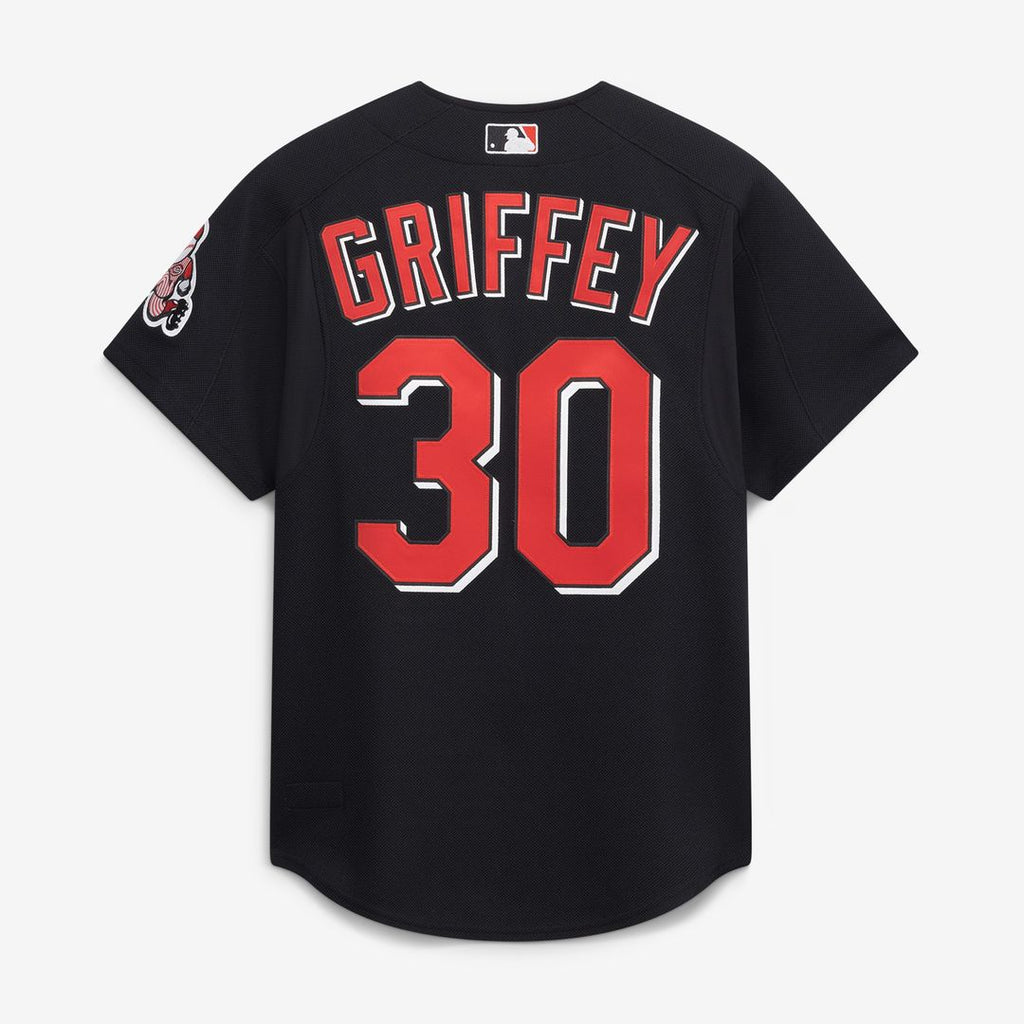 Ken Griffey Jr. Cincinnati Reds Mitchell & Ness Cooperstown Collection Authentic Mesh Batting Practice Jersey - Black Official MLB Team Apparel Baseba
