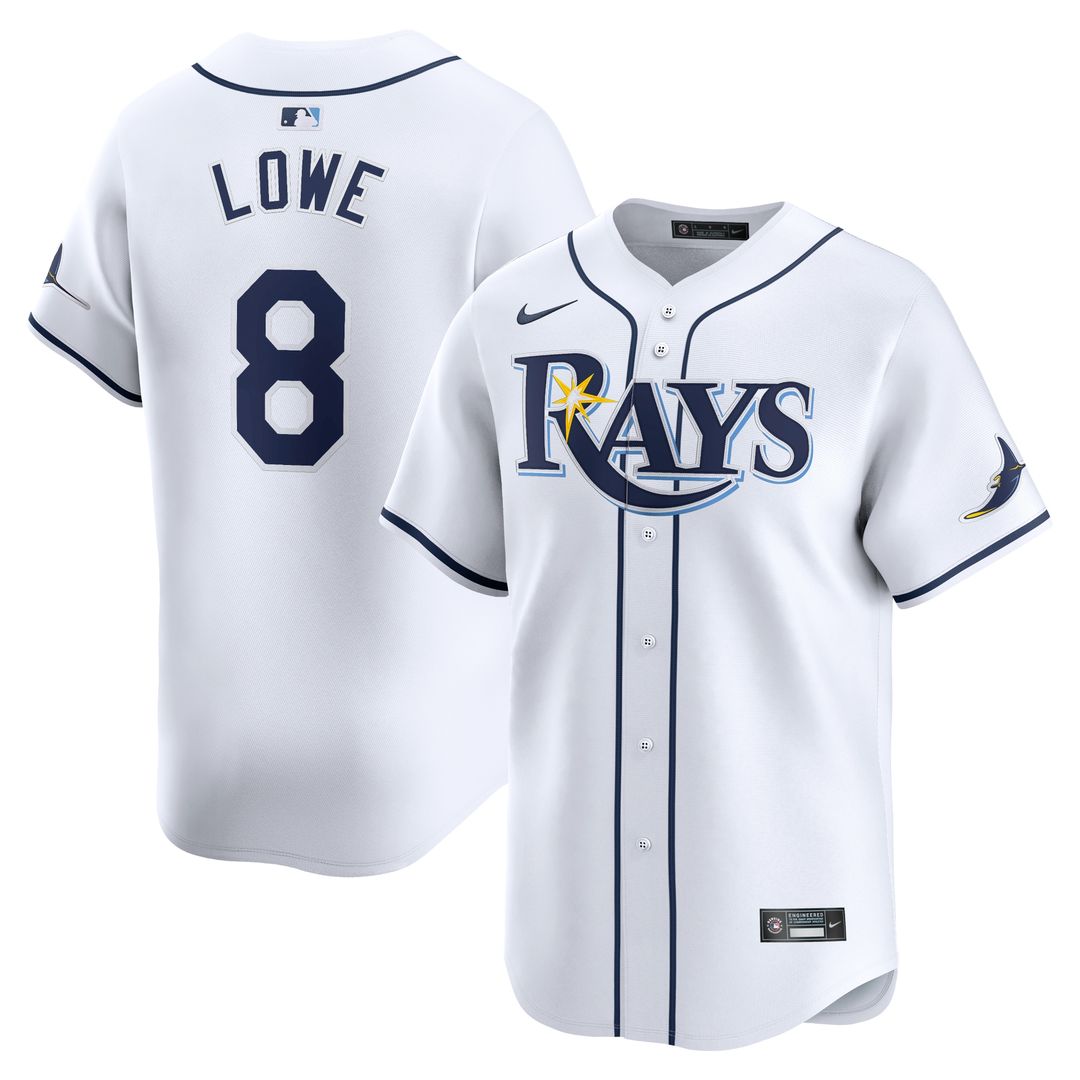 Brandon Lowe Tampa Bay Rays Nike Home Limited Player Jersey - White Official MLB Team Apparel Baseball Fan Gear