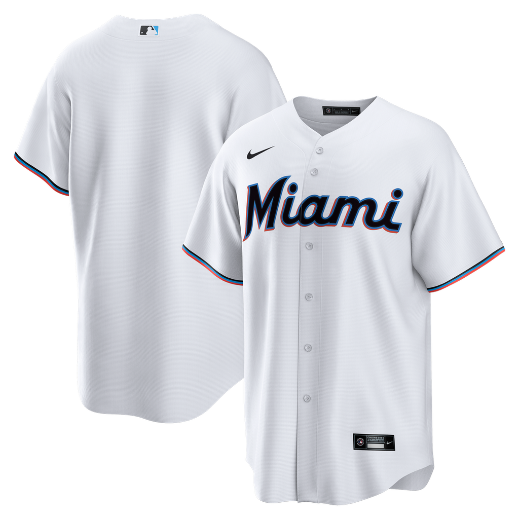 Miami Marlins Nike Home Big & Tall Replica Jersey - White Official MLB Team Apparel Baseball Fan Gear
