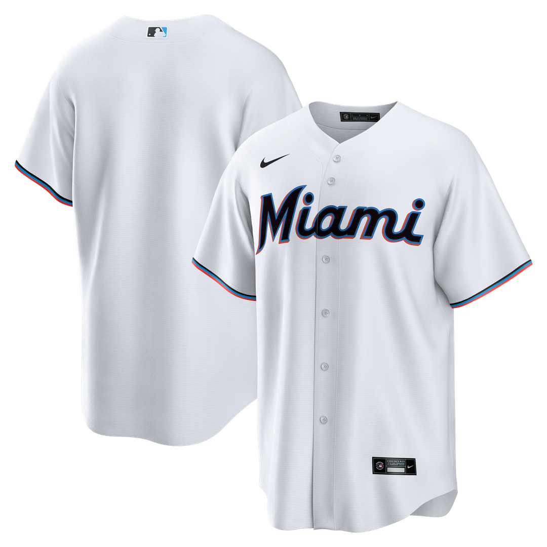 Miami Marlins Nike Home Big & Tall Replica Jersey - White Official MLB Team Apparel Baseball Fan Gear