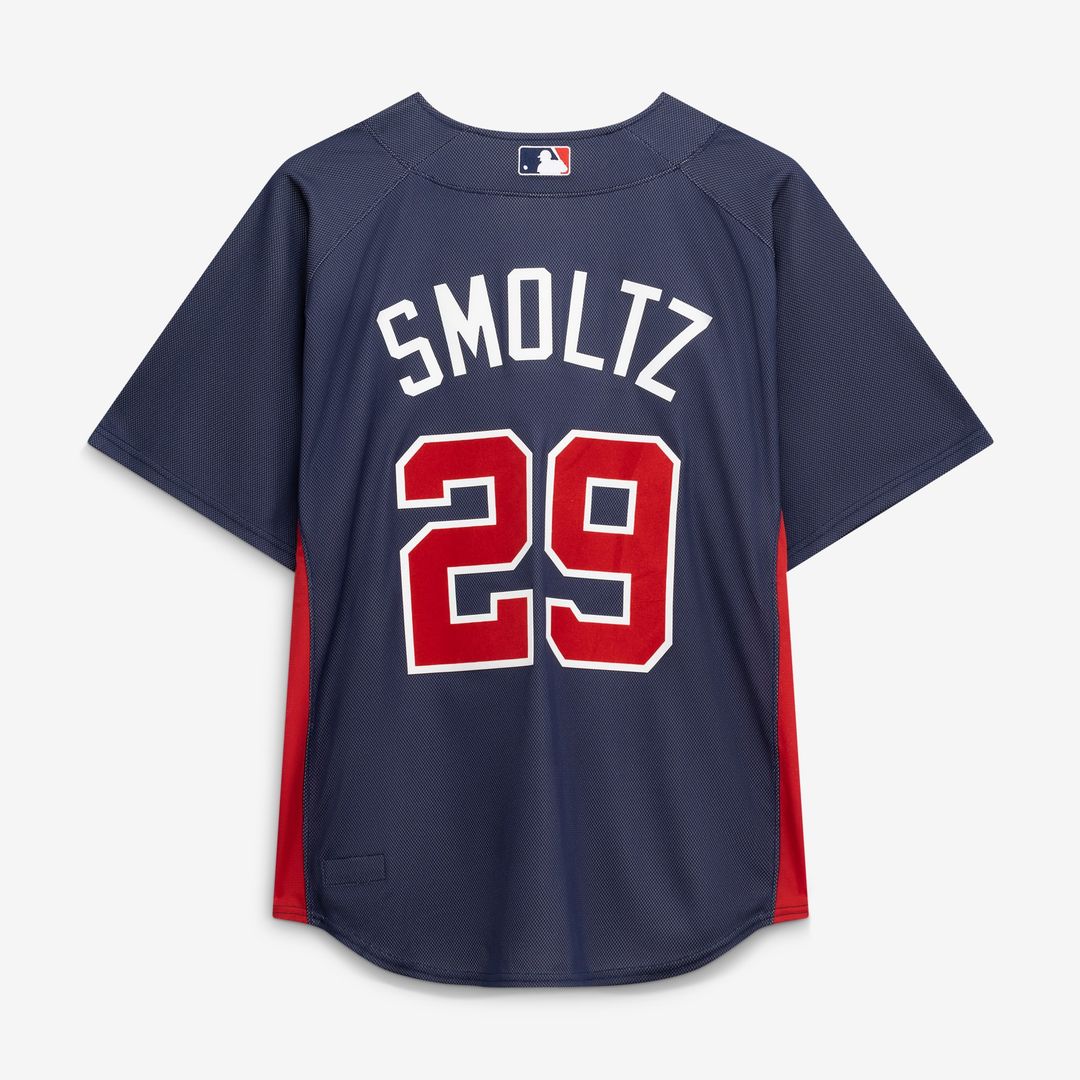John Smoltz Atlanta Braves Mitchell & Ness Authentic Batting Practice Jersey - Navy Official MLB Team Apparel Baseball Fan Gear