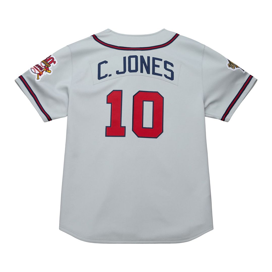 Chipper Jones Atlanta Braves Mitchell & Ness 1995 Throwback Authentic Jersey - Gray Official MLB Team Apparel Baseball Fan Gear