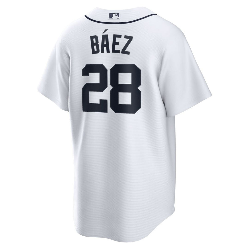 Javier Baez Detroit Tigers Nike Home Replica Player Jersey - White Official MLB Team Apparel Baseball Fan Gear