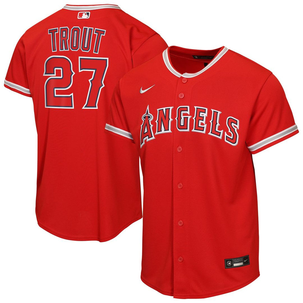 Mike Trout Los Angeles Angels Nike Youth Alternate Replica Jersey - Red Official MLB Team Apparel Baseball Fan Gear