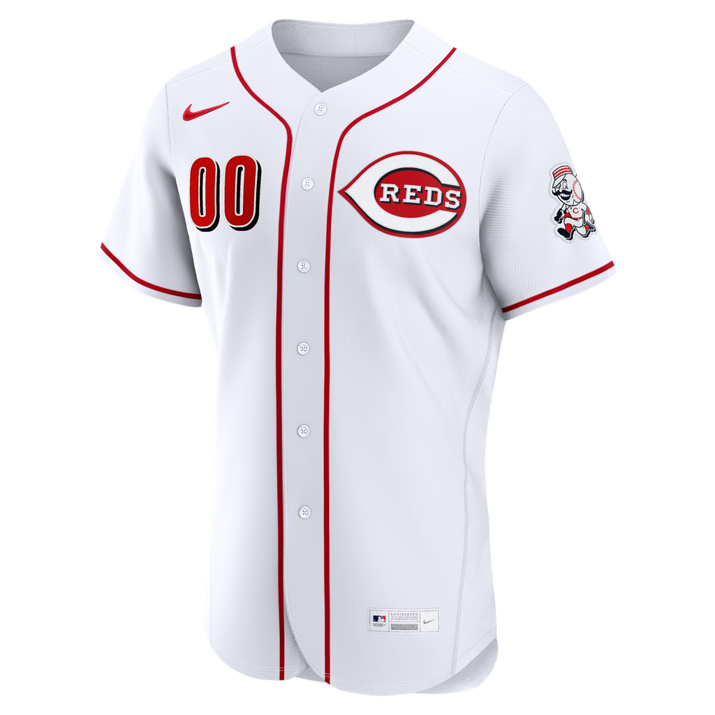 Cincinnati Reds Nike Home Authentic Custom Jersey - White Official MLB Team Apparel Baseball Fan Gear