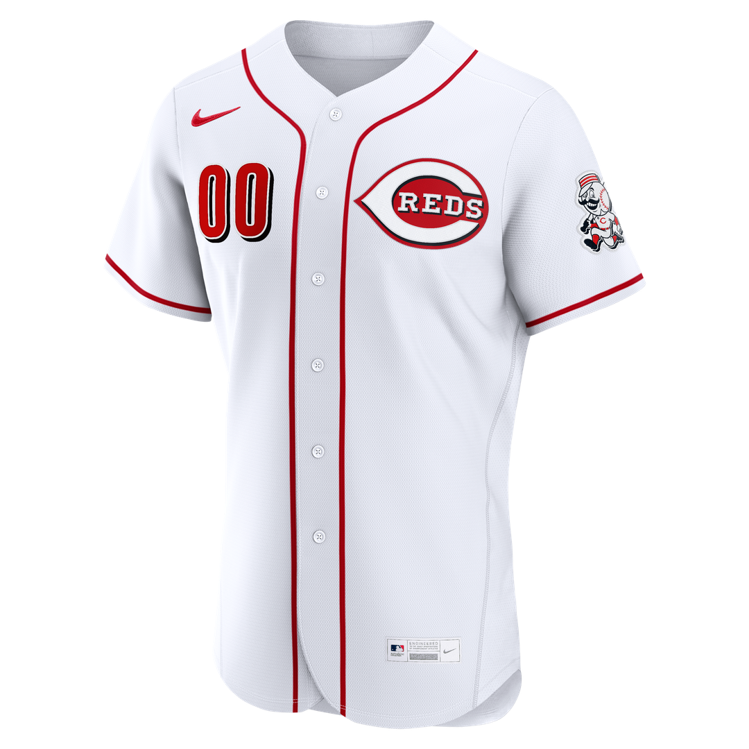 Cincinnati Reds Nike Home Authentic Custom Jersey - White Official MLB Team Apparel Baseball Fan Gear
