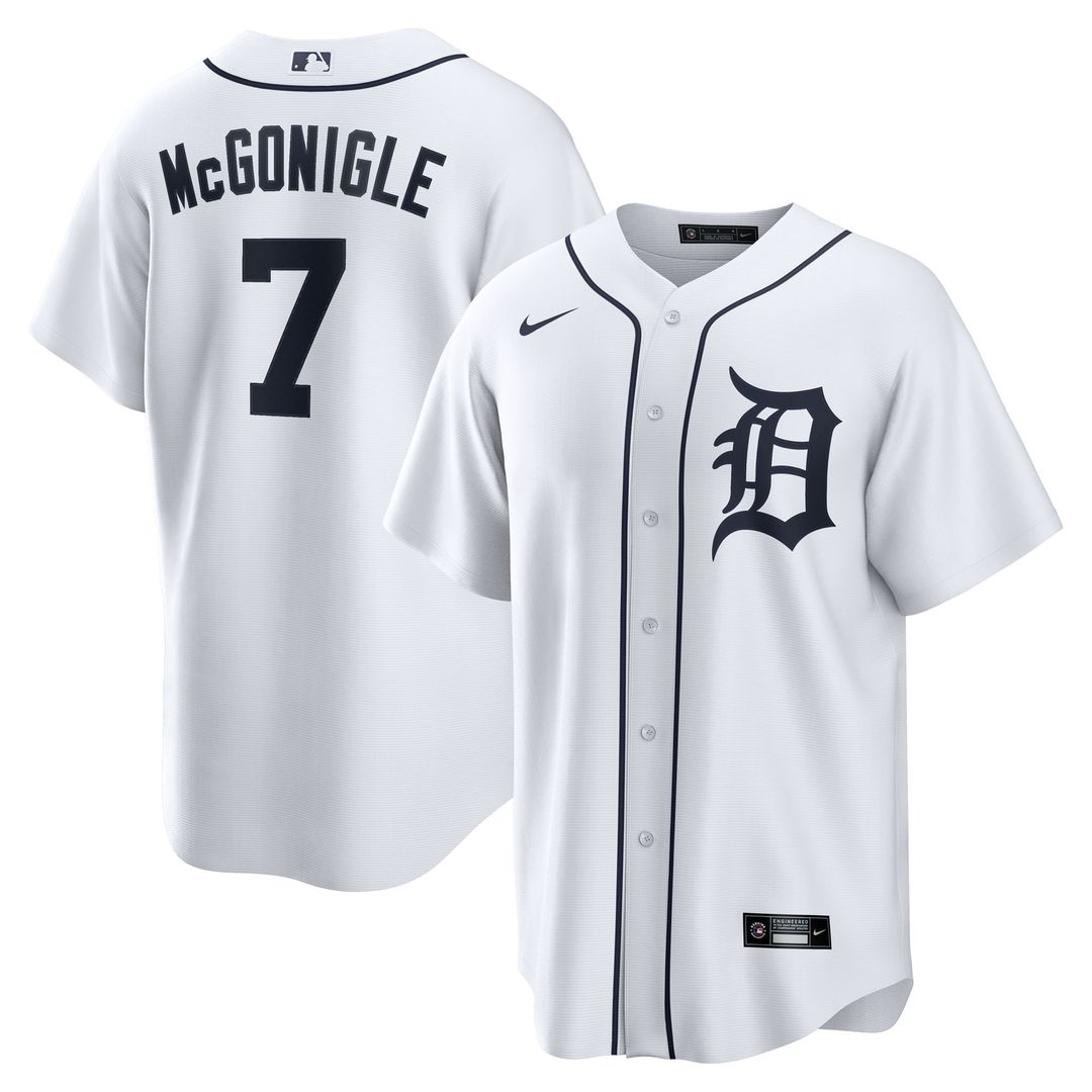 Kevin McGonigle Detroit Tigers Nike Home Replica Jersey - White Official MLB Team Apparel Baseball Fan Gear