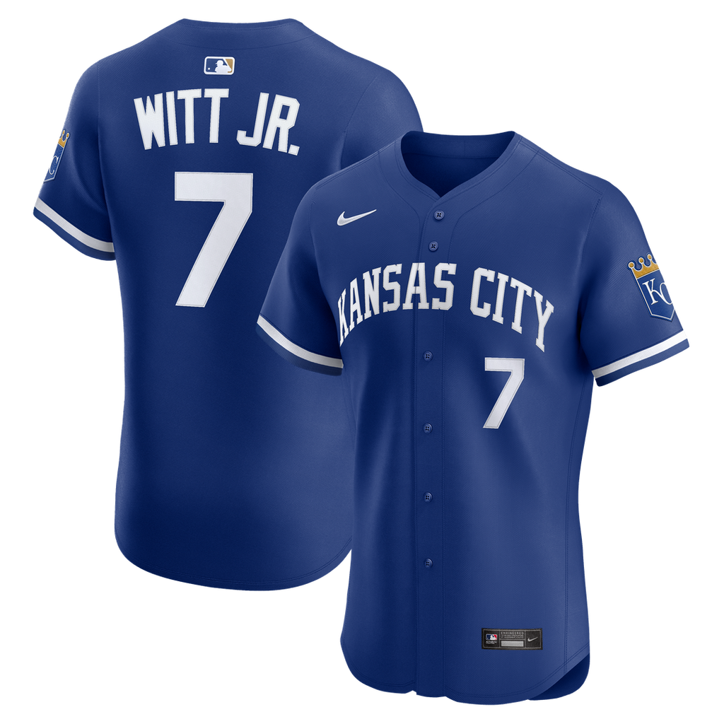 Bobby Witt Jr. Kansas City Royals Nike Alternate 2 Elite Player Jersey - Royal Official MLB Team Apparel Baseball Fan Gear